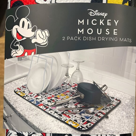 NEW 2Pk Mickey Mouse & Friends Dish Drying Mat Set - Picture 2 of 3
